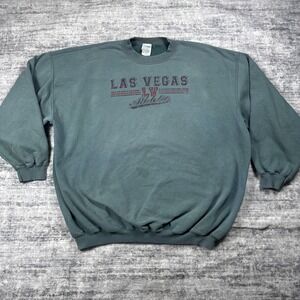 Vtg 90s Las Vegas Athletics Mens 2XL Faded Crewneck Sweatshirt Green Pullover
